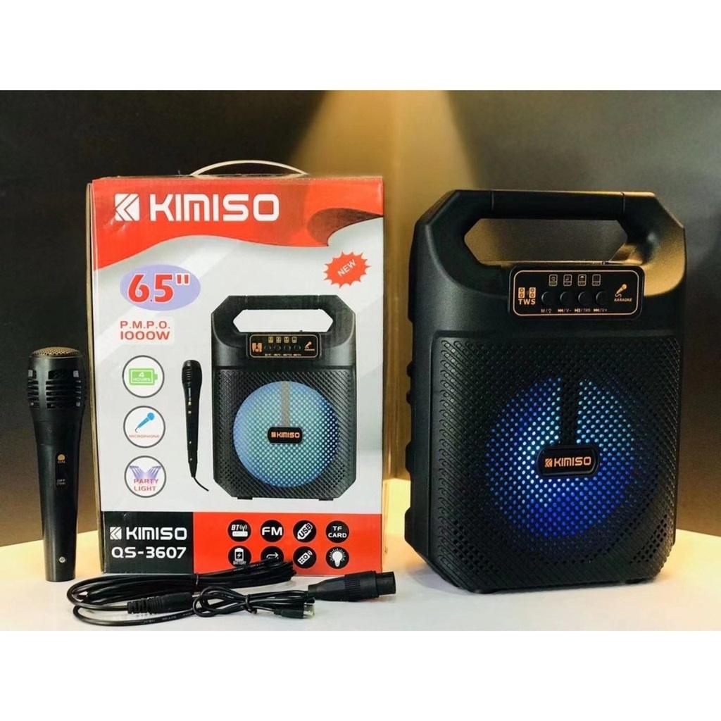 Loa Bluetooth Superbass Kimiso QS 3607 - Loa Nghe Nhạc Tặng Kèm Micro Hát Karaoke