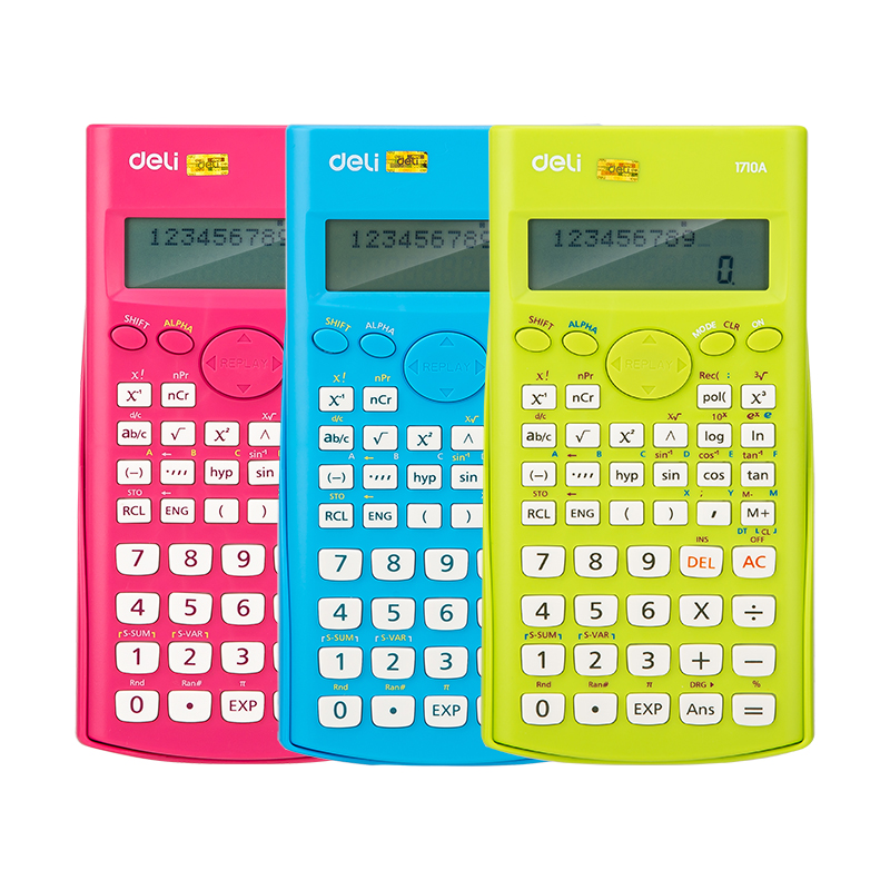 Máy tính kỹ thuật Deli 1710 Scientific Calculator 10+2 Digits Giao màu ngẫu nhiên