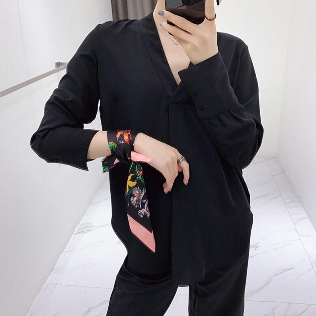 Khăn choàng cổ mini in hoạ tiết xinh Khăn turban xinh