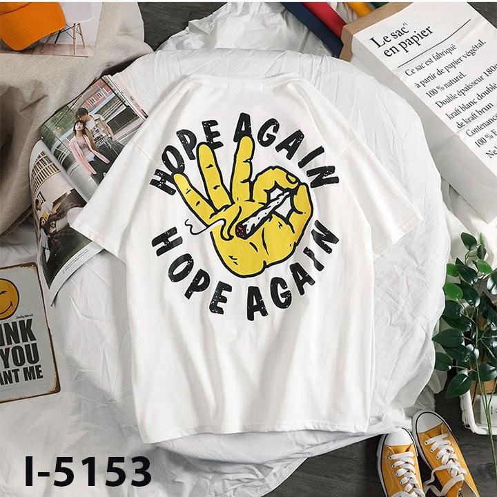 Áo Thun Nữ Tay Lỡ Unisex In Bàn Tay Hope Again ATN5153 - J.A Shop