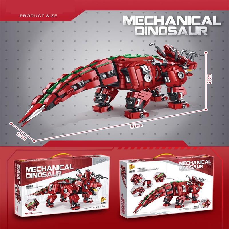 Đồ chơi Lắp ráp Khủng long máy Tam giác long, Panlos 611012 Triceratop Dinosaur, Xếp hình thông minh