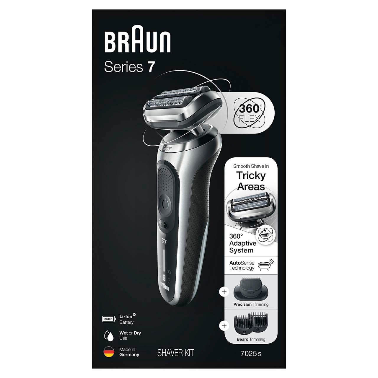 Máy cạo râu Braun Series 7 7025S, Hàng Chính Hãng