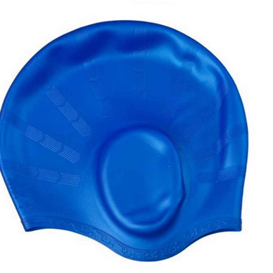 Mũ Nón Bơi Silicon che tai chống thấm nước và co dãn tốt cho người lớn và trẻ con (màu ngẫu nhiên)
