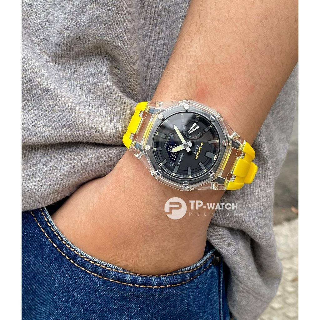 Đồng Hồ Nam Dây Nhựa Casio G-Shock GA-2110SU-9A AP Custom Skeleton x Yellow Royal Oak