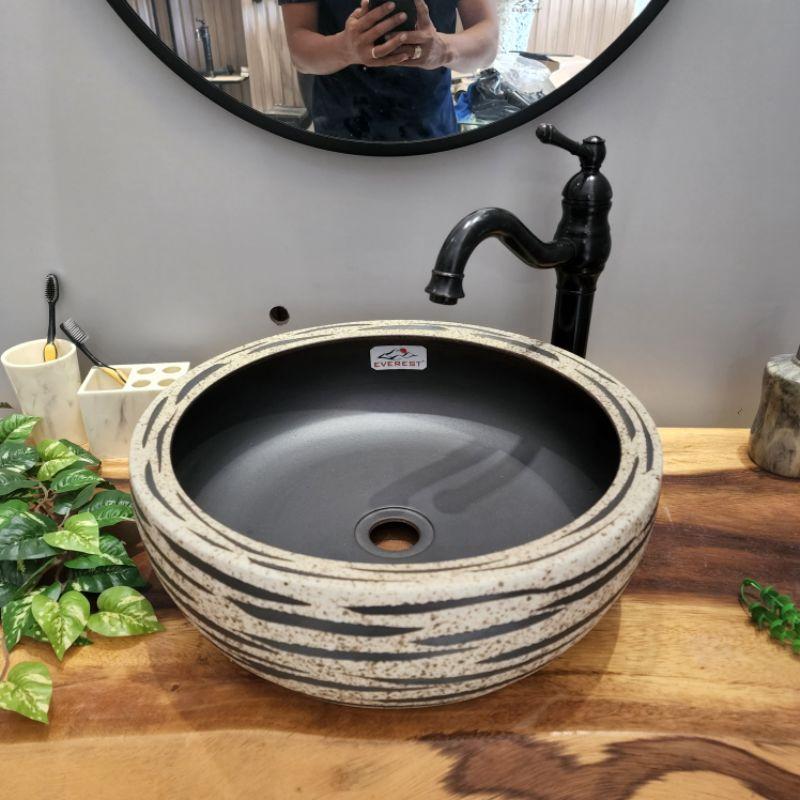 Chậu rửa mỹ thuật,Lavabo Bằng Sứ Mỹ Thuật EVEREST EV-CĐ21