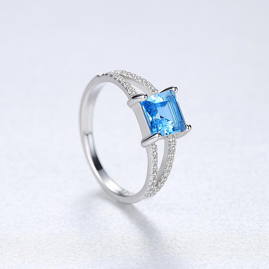Nhẫn nữ nhẫn bạc nữ đính đá topaz xanh tự nhiên cao cấp N2412 Bảo Ngọc Jewelry