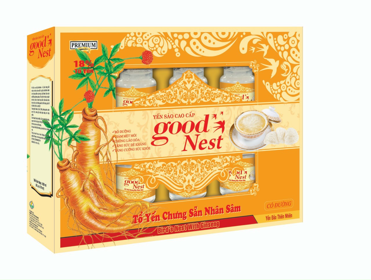 Nước Yến Sào Cao Cấp Good Nest Nhân Sâm 18% yến