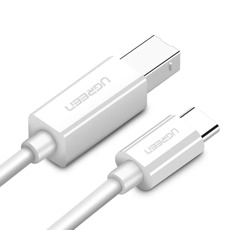 Ugreen UG40417US241TK 1.5M màu trắng Dây USB-C sang cáp máy in - HÀNG CHÍNH HÃNG