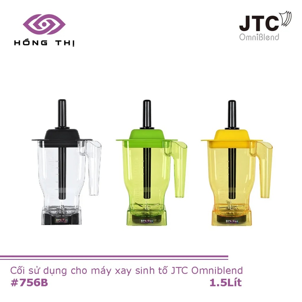 Cối Xay Sinh Tố Công Nghiệp JTC Omniblend (Cối đáy ôm + Nắp + Lưỡi Dao + Que Khuấy) - Hàng Nhập Khẩu