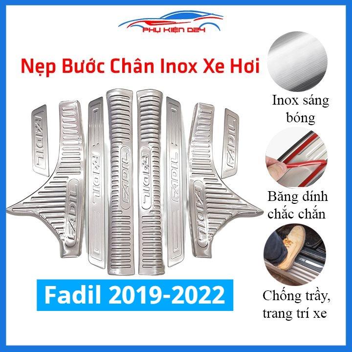 Bộ ốp bậc cửa trong ngoài nẹp bước chân Fadil 2019-2020-2021-2022 Inox chống trầy trang trí xe