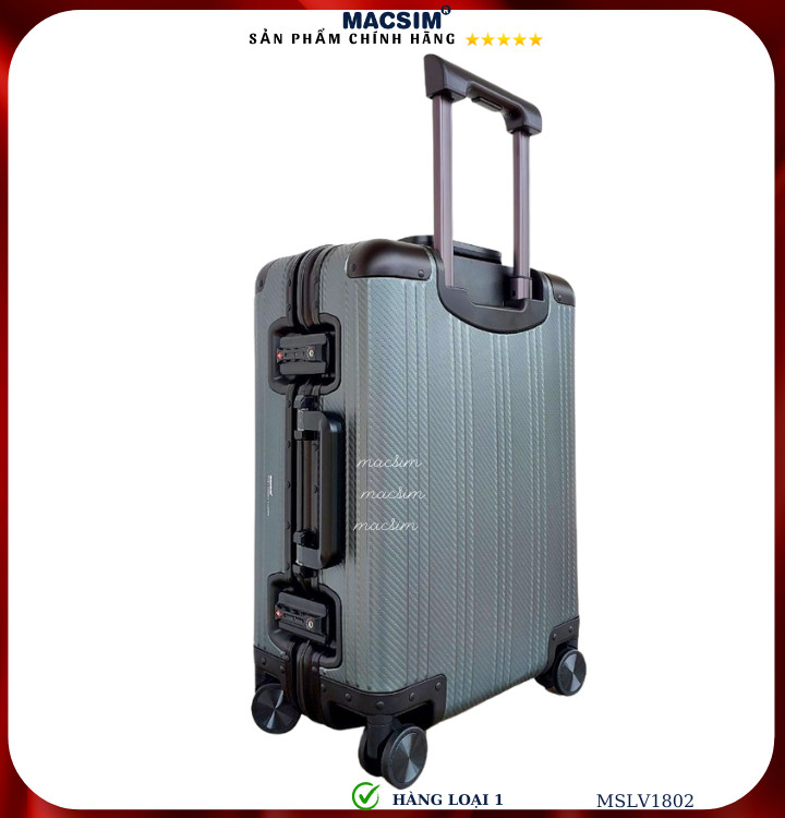 Vali hợp kim nhôm cao cấp Macsim MSLV1802 cỡ 20 inches màu Black, Gun, Blue, Gray hàng loại 1