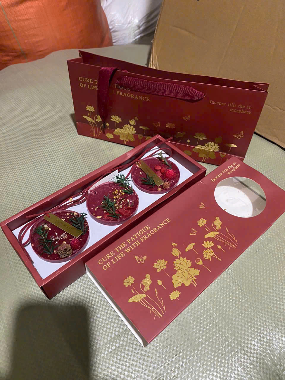 [KoSuyTu] Set 3 Sáp Thơm WIACHNN Bản Đặc Biệt Hương Tự Nhiên Kèm Túi - Thơm, An Toàn, Kèm Túi Làm Quà  Sang Trọng