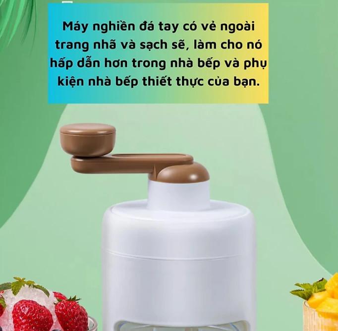 [KoSuyTu] Bào Đá, Xay Đá Tuyết Mini Đa Năng Cho Gia Đình - Quay Bằng Tay, KT 13 x 25 CM