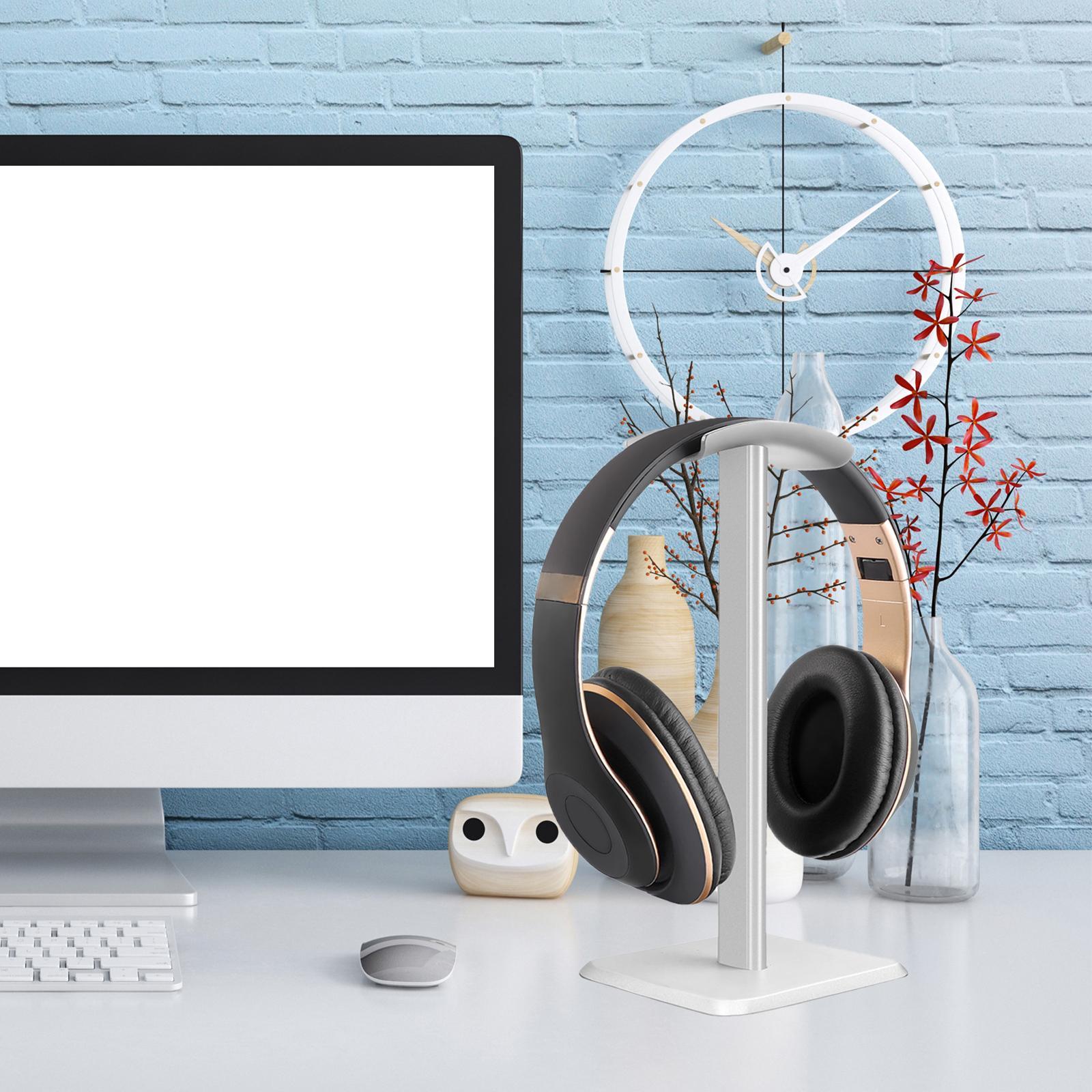 Universal Headphone Stand Desktop Display Solid Base Aluminum Bracket Headset Hanger for DJ Gamer PC Over Ear Headsets Gaming All Headphones