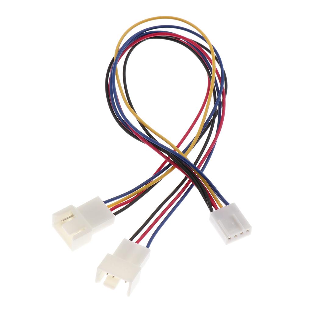 10 Inch 2 Way 3/4 Pin Y Splitter Adapter Cable for PWM Fans in The CPU PC Case