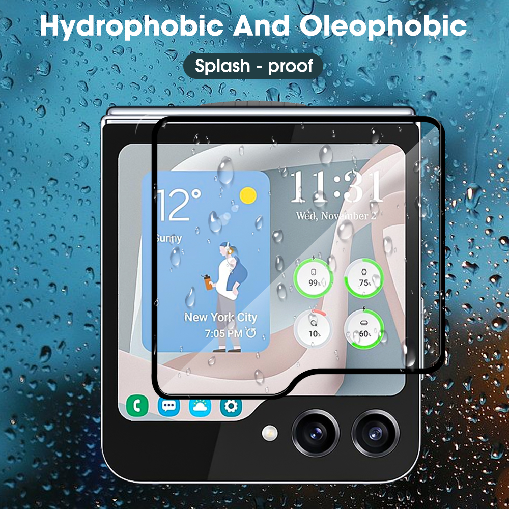 Dán kính cường lực cho Samsung Galaxy Z Flip 5 Full màn hình phụ nano bền, đẹp, chống vân tay tốt hiệu Kuzoom -hàng chính hãng