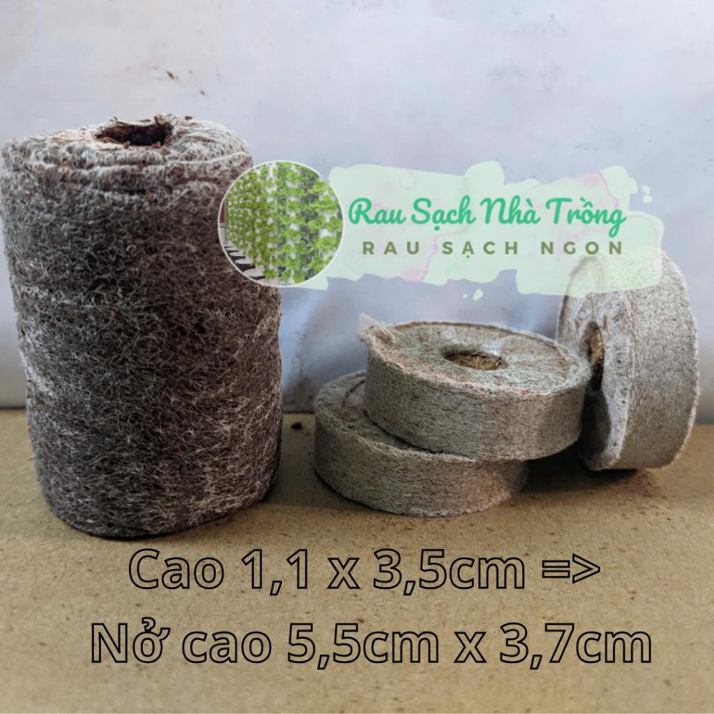 Bộ 50 và 100 viên nén ươm hạt xơ dừa hữu cơ trồng rau, dâu tây, thủy canh (loại lớn cao 60mm)