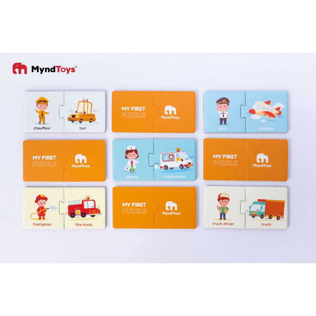 Đồ Chơi Xếp Hình MyndToys My First Puzzle - Jobs & Transportation (Chủ Đề Nghề Nghiệp) Cho Bé Trên 2 Tuổi