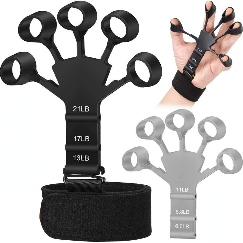 Trình huấn luyện ngón tay Silicone kìm kẹp tay cầm mạnh mẽ ngón tay tay cầm tay cầm tay huấn luyện tập thể dục đào tạo tập thể dục sức mạnh tay Color: Hollow black grey 1