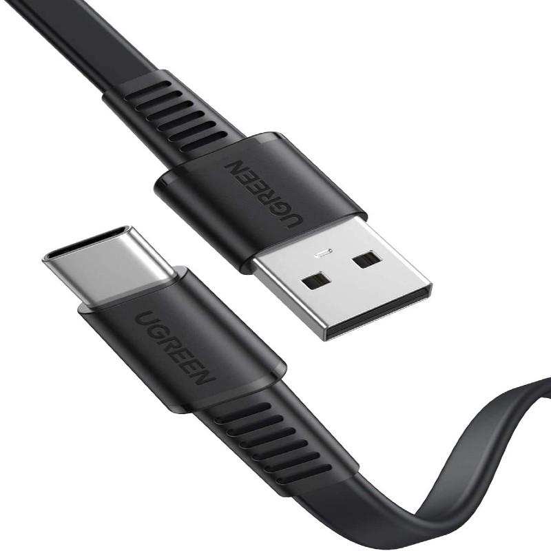 Ugreen UG10972US332TK 1M cáp usb A ra type C mỏng dẹp 2.5mm màu đen dây nhựa ABS - HÀNG CHÍNH HÃNG