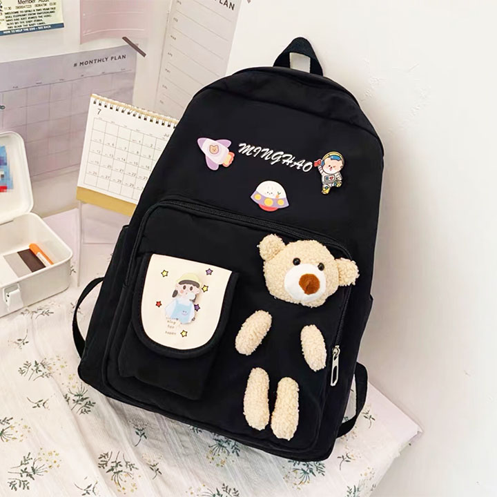 Balo gấu dễ thương kèm sticker