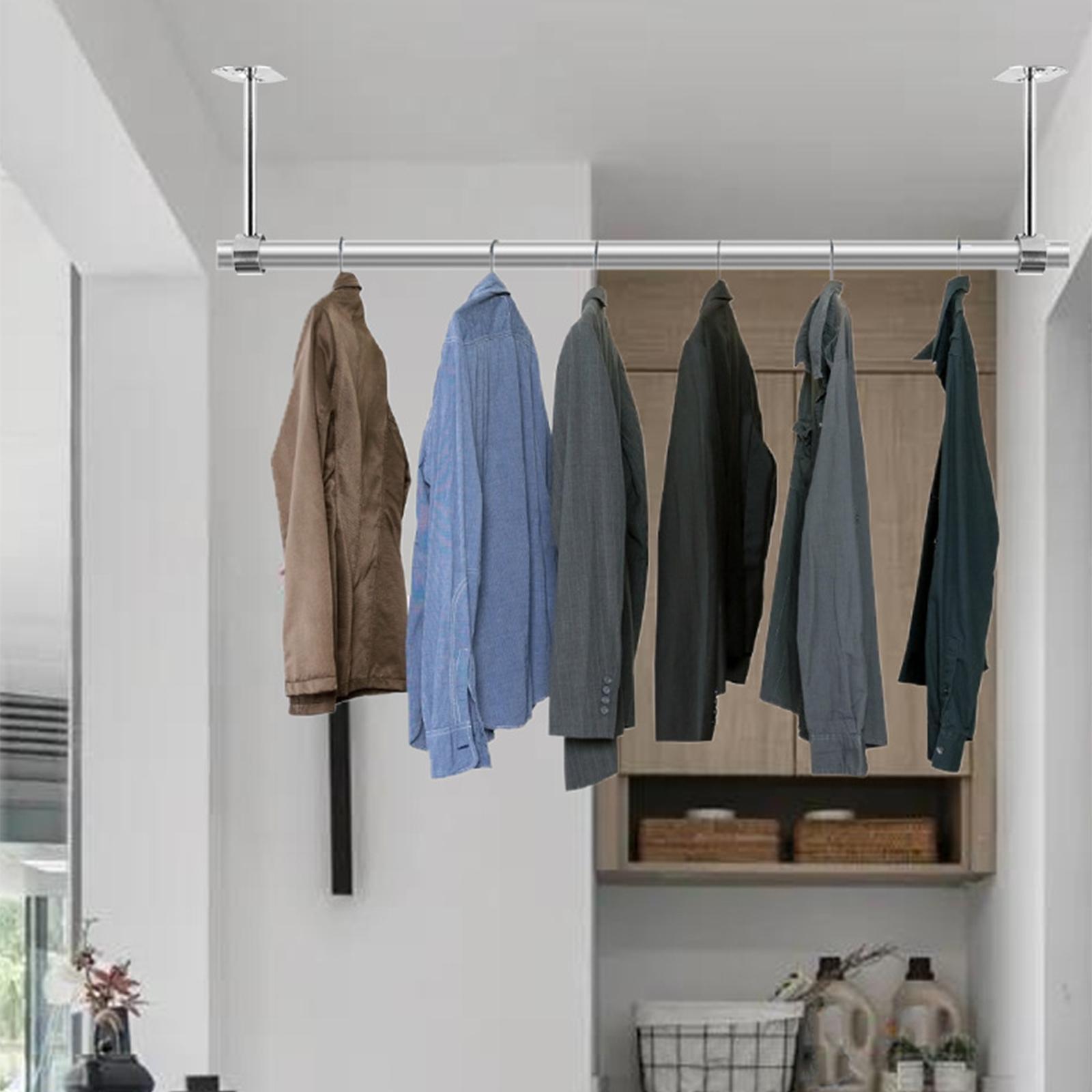 Wardrobe Hanger Bracket 25mm Dia Adjustable Home Use Closet Flange Tube Holder
