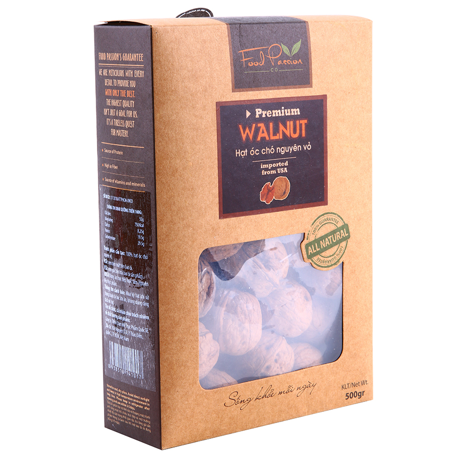 Quả óc chó Mỹ nguyên vỏ Food Passion Premium Walnut (500g)