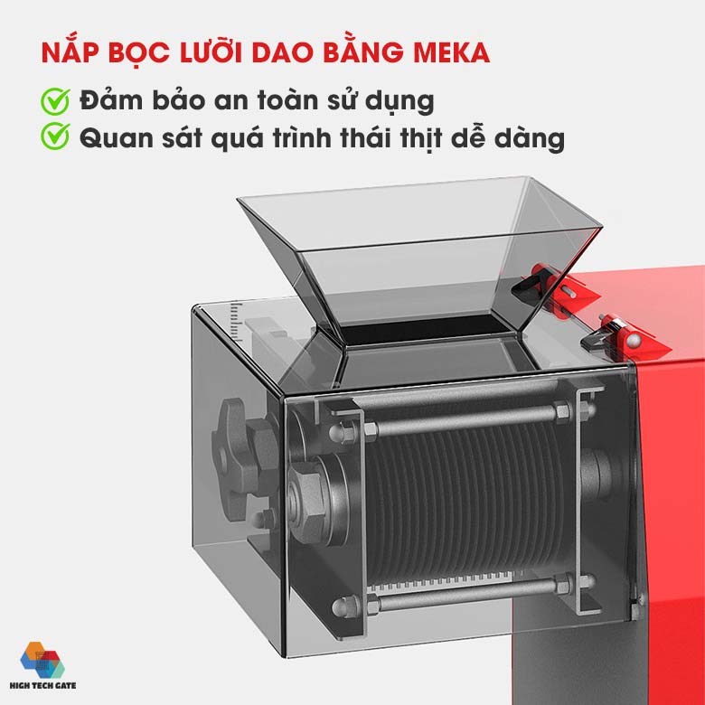 Máy thái thịt tươi sống Inox EY110 công suất 1100W, bộ dao tháo rời, trực tiếp kiểm soát đơn giản, thịt phở bò, nướng, bún chả, thực phẩm