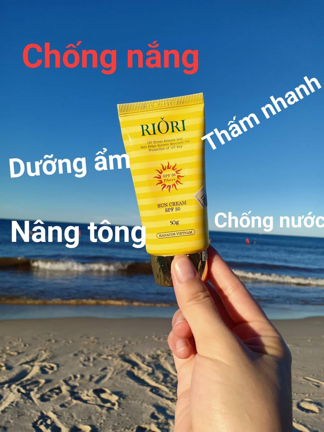 Kem Chống Nắng Nâng Tone Da Không Trôi RIORI SUN CREAM SPF50/ PA+++ 50g - Chống Nắng, Dưỡng Trắng Da, Ngăn Ngừa Lão Hóa