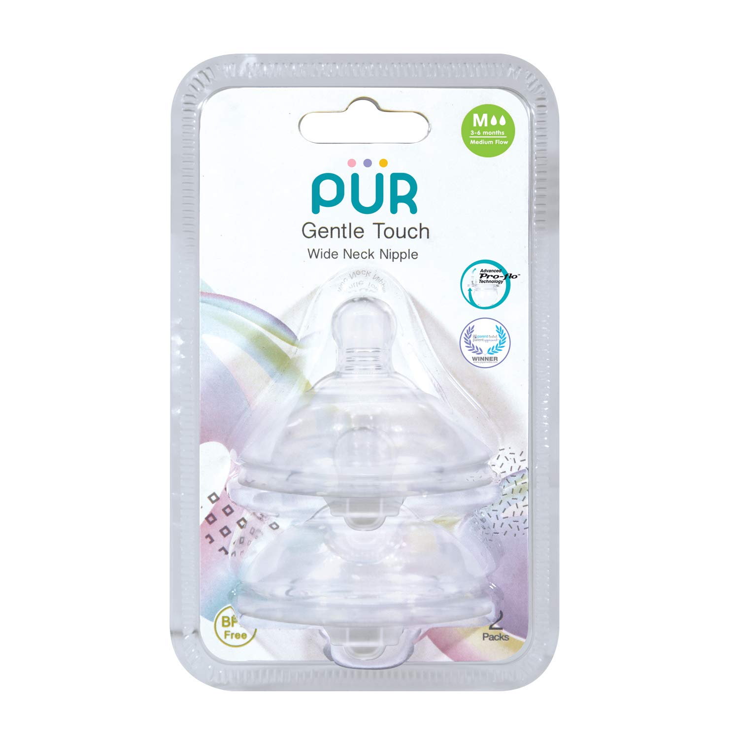 Núm ty cổ rộng Pur Milk Safe nhiều size S, M, L (2 chiếc)