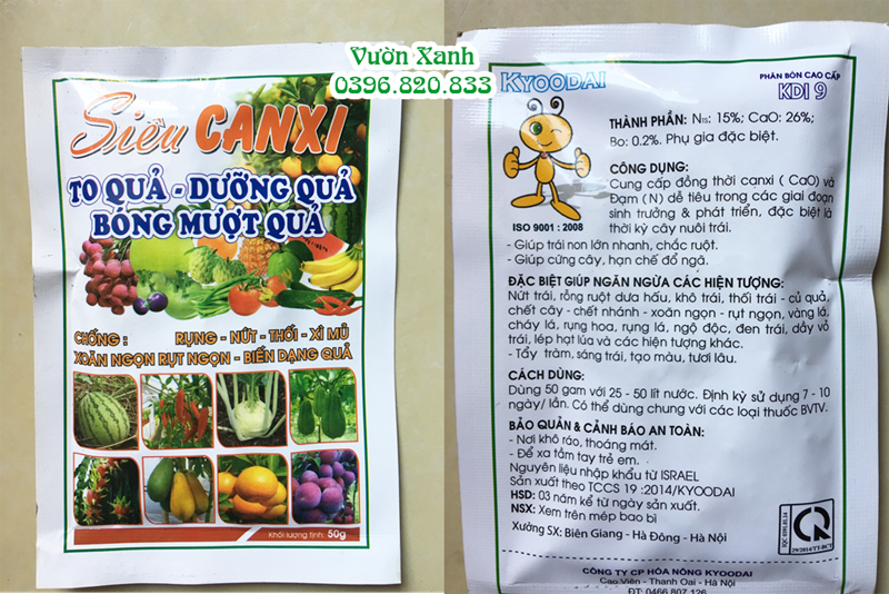 Combo 3 gói phân bón Siêu Canxi- giúp cứng cây, chống đổ ngã, cuống dai