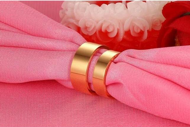 Nhẫn cặp titan vàng trơn tinh tế NC184