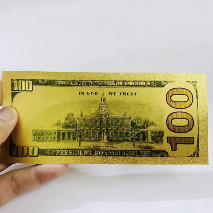 Tờ lưu niệm 100 USD hình Tổng Thống Trump bằng plastic mạ màu vàng, sưu tầm độc lạ, quà tặng bạn bè người thân thú vị - TMT Collection - SP005230