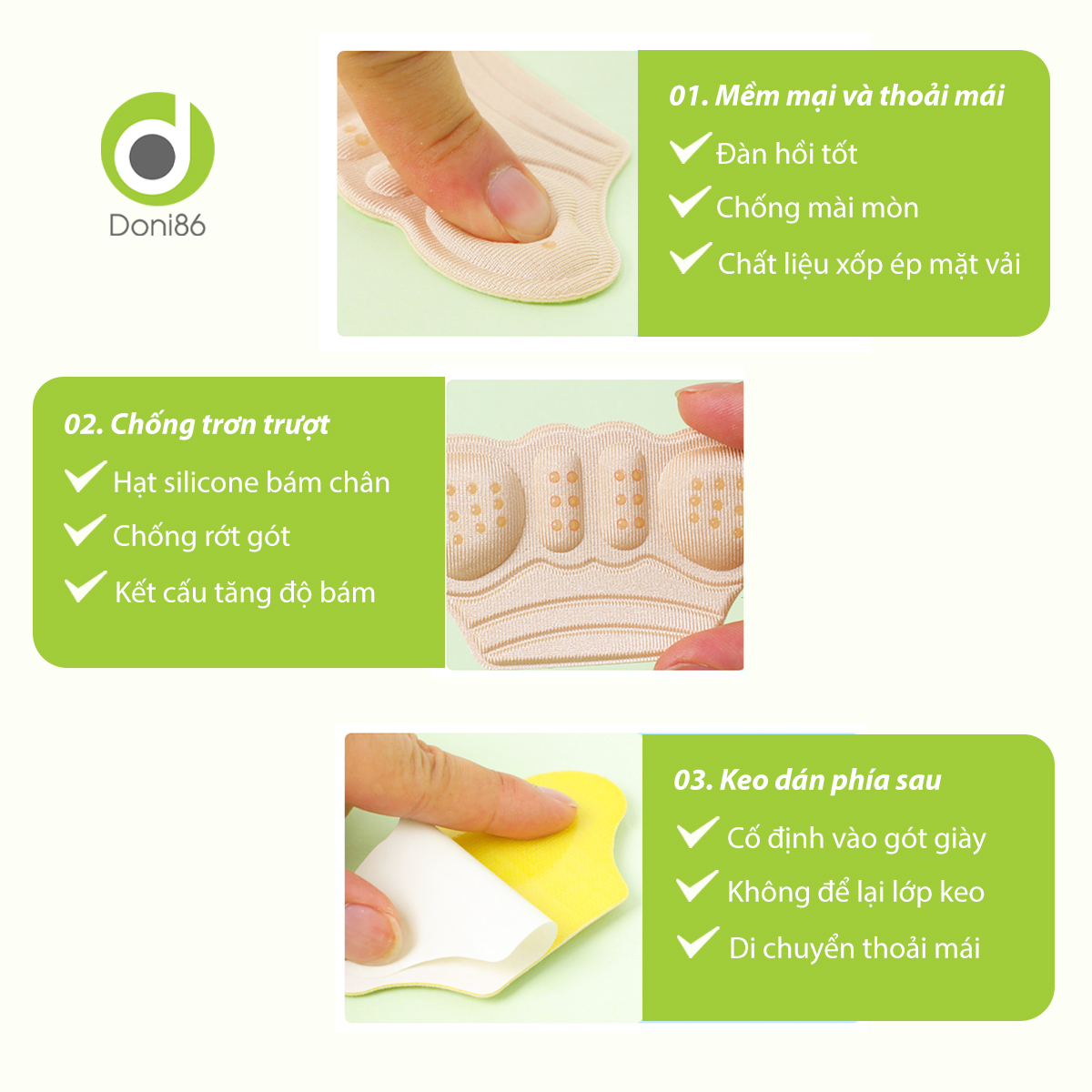 Combo 2 cặp lót giày cao gót hình cánh bướm giúp giảm size, chống trầy da, tuột gót - Doni - DOPK275