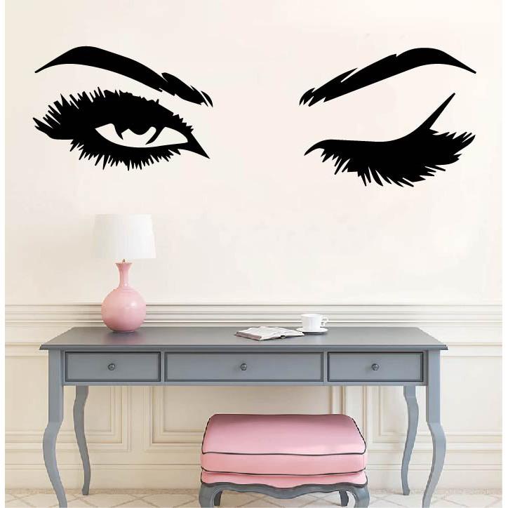 Decal Trang Trí Cửa Tiệm Nail - Spa - HairSalon - Nối Mi P2