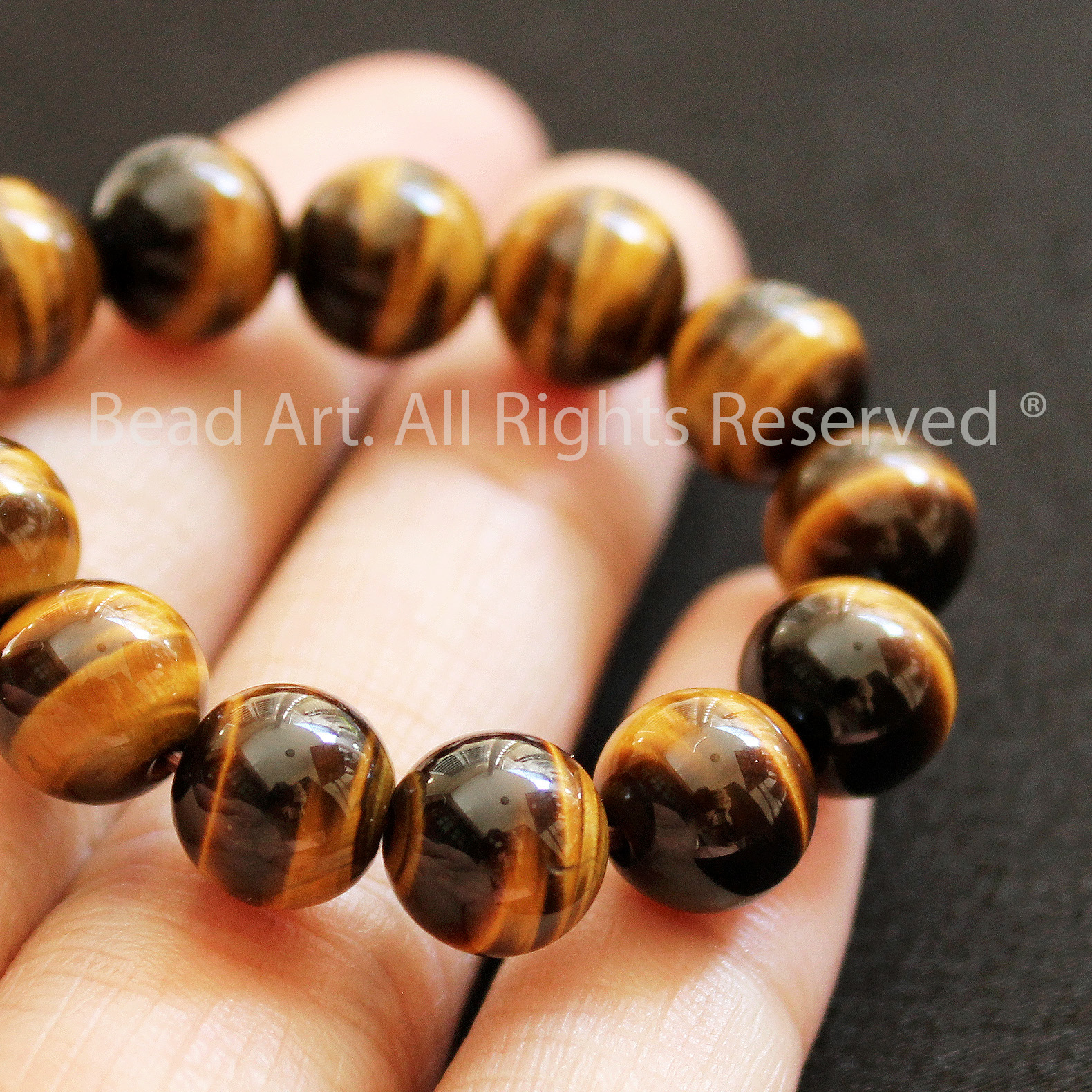Đá Mắt Hổ Vàng Nâu 8mm, Brown Tiger Eye - Mắt Cọp Vàng Tự Nhiên Loại AA, Đá Phối Vòng Tay Phong Thuỷ, Chuỗi Hạt, Mệnh Thổ, Kim - Bead Art