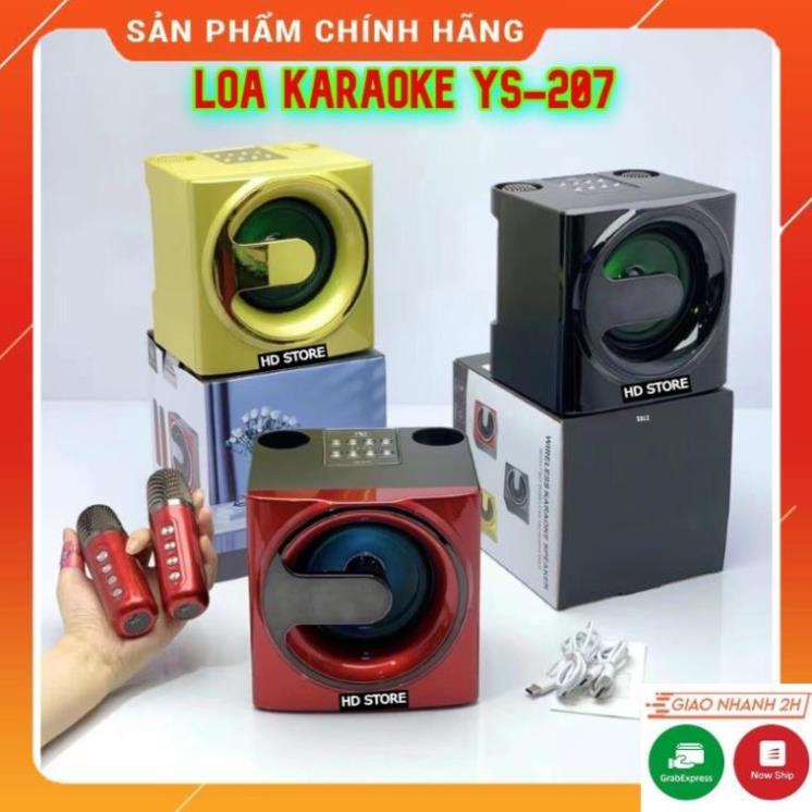 Loa Bluetooth Karaoke YS-207. Tặng Kèm 2 Micro Không Dây, Hỗ Trợ Hiệu Ứng Đổi Giọng, Điều Chỉnh Vang Nhại, Độ Bền Cao