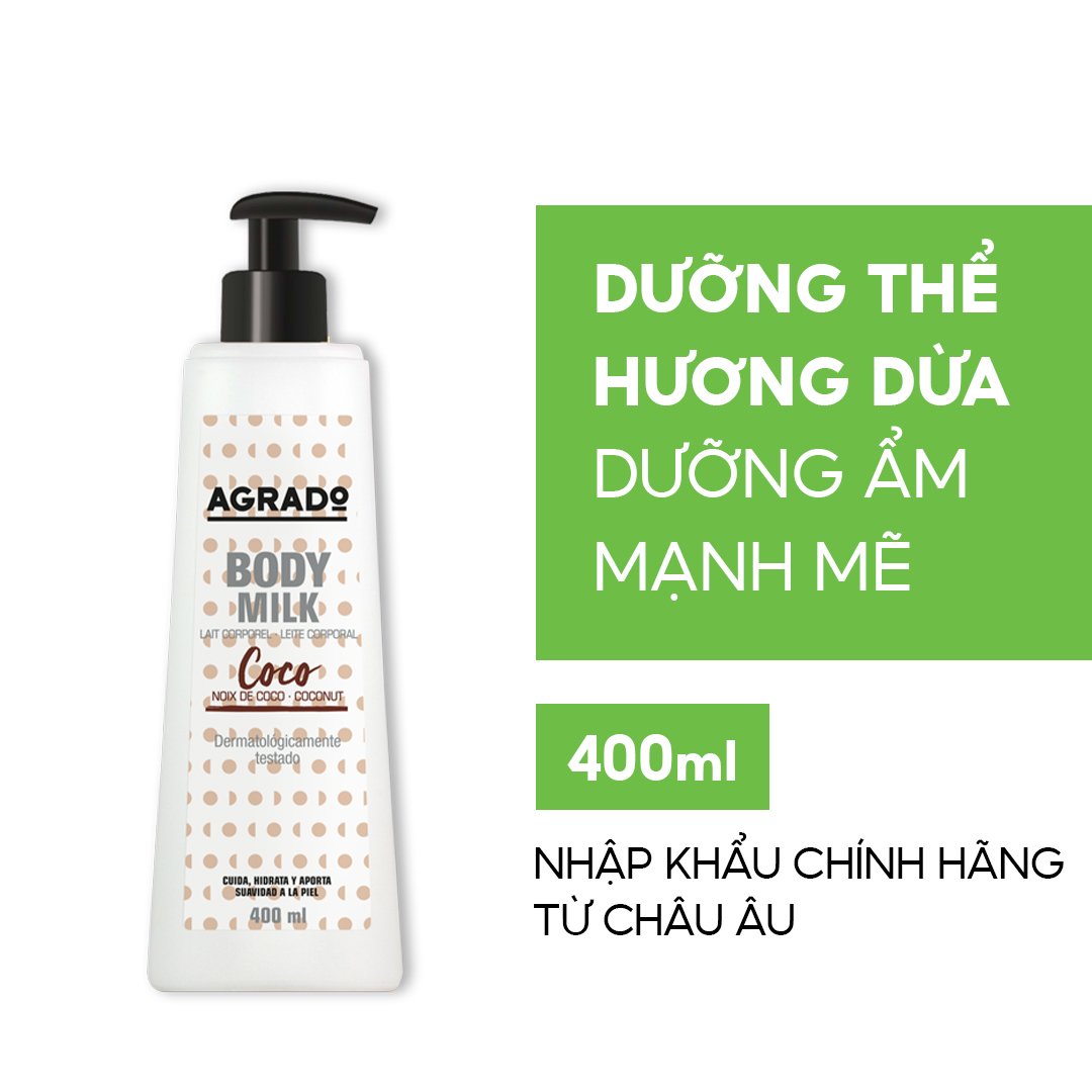 Sữa dưỡng thể Agrado dừa 400ml