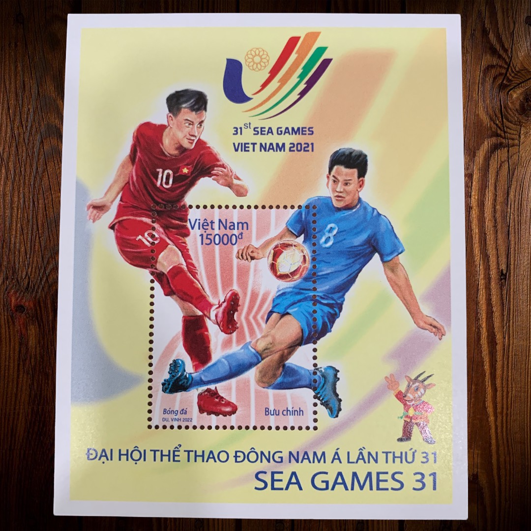 Bộ sưu tầm mới phát hành Block tem Sea Game bóng đá Việt Nam 2022