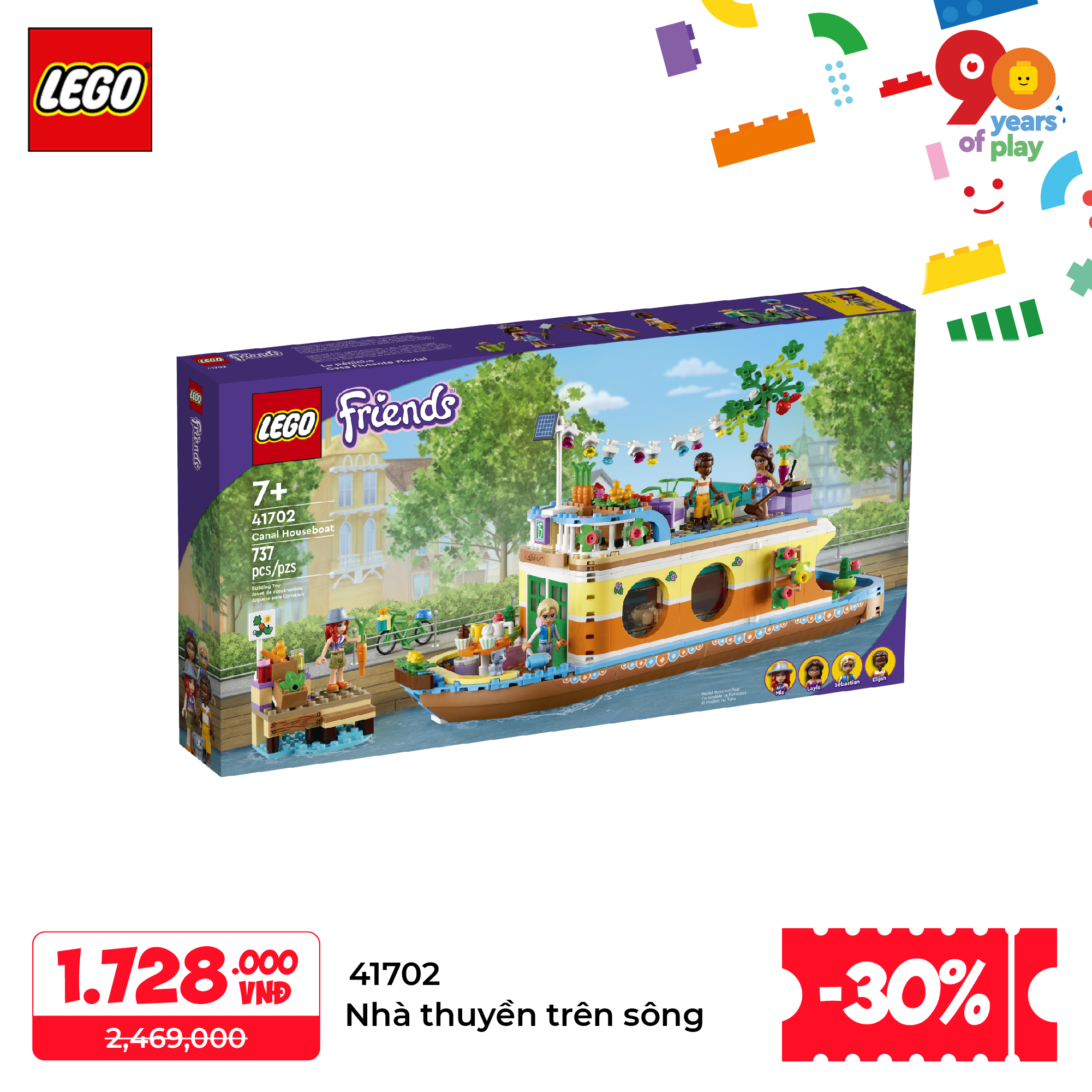 Đồ Chơi LEGO FRIENDS Nhà Thuyền Trên Sông 41702