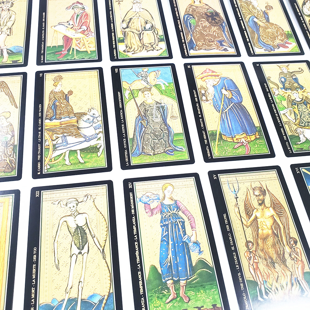 Bộ Bài Visconti Tarot 7x12 Cm Tặng Đá Thanh Tẩy