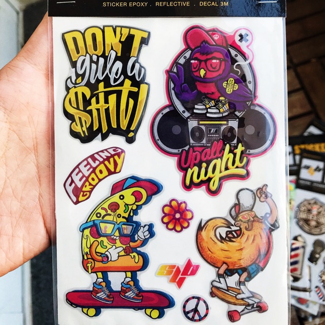 STICKER NỔI - PHẢN QUANG - DECAN 3M hình ngộ nghĩnh trang trí dành cho xe máy, lap top và phụ kiện khác