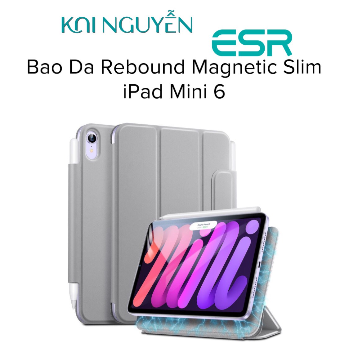 Bao Da ESR Rebound Magnetic Case dành cho iPad Mini 6, Nhiều Màu - Hàng chính hãng