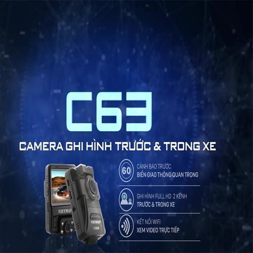 Camera Hành Trình Ô Tô Xe Hơi VIETMAP C63 - Ghi Hình Cùng Lúc Trước Sau Và Trong Xe, BH 12 Tháng