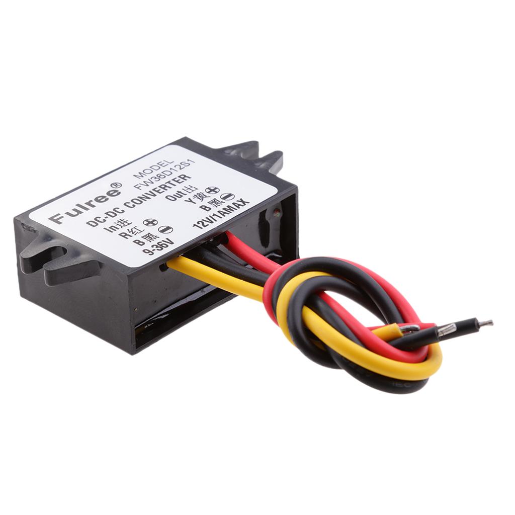 DC/DC Converter Regulator 12V/24V Step Down to 12V 1A Car Power Supply Module