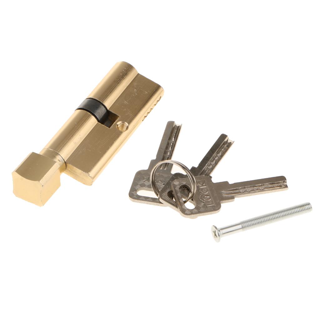 Home 3.54'' Length 15mm Dia Zinc Alloy Anti-theft Security Door Lock Core With 3 Keys