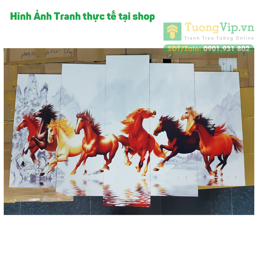 Tranh Gỗ Cao Cấp - Tranh Treo Tường Mã Đáo Thành Công 3D (Bộ 5 tấm)