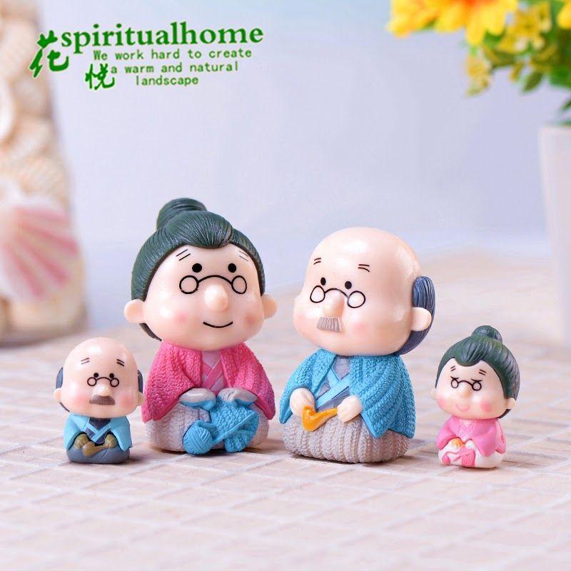 Mô hình cặp ông bà già ngồi - phụ kiện trang trí tiểu cảnh, làm đồ handmade - chaucaydep