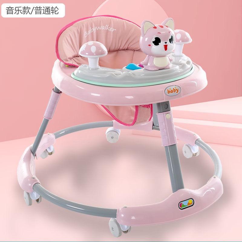 Xe tròn tập đi cho bé BABY hình mèo cho bé chỉnh cao thấp, có nhạc (Xanh nhạt-Xanh đậm-Hồng)