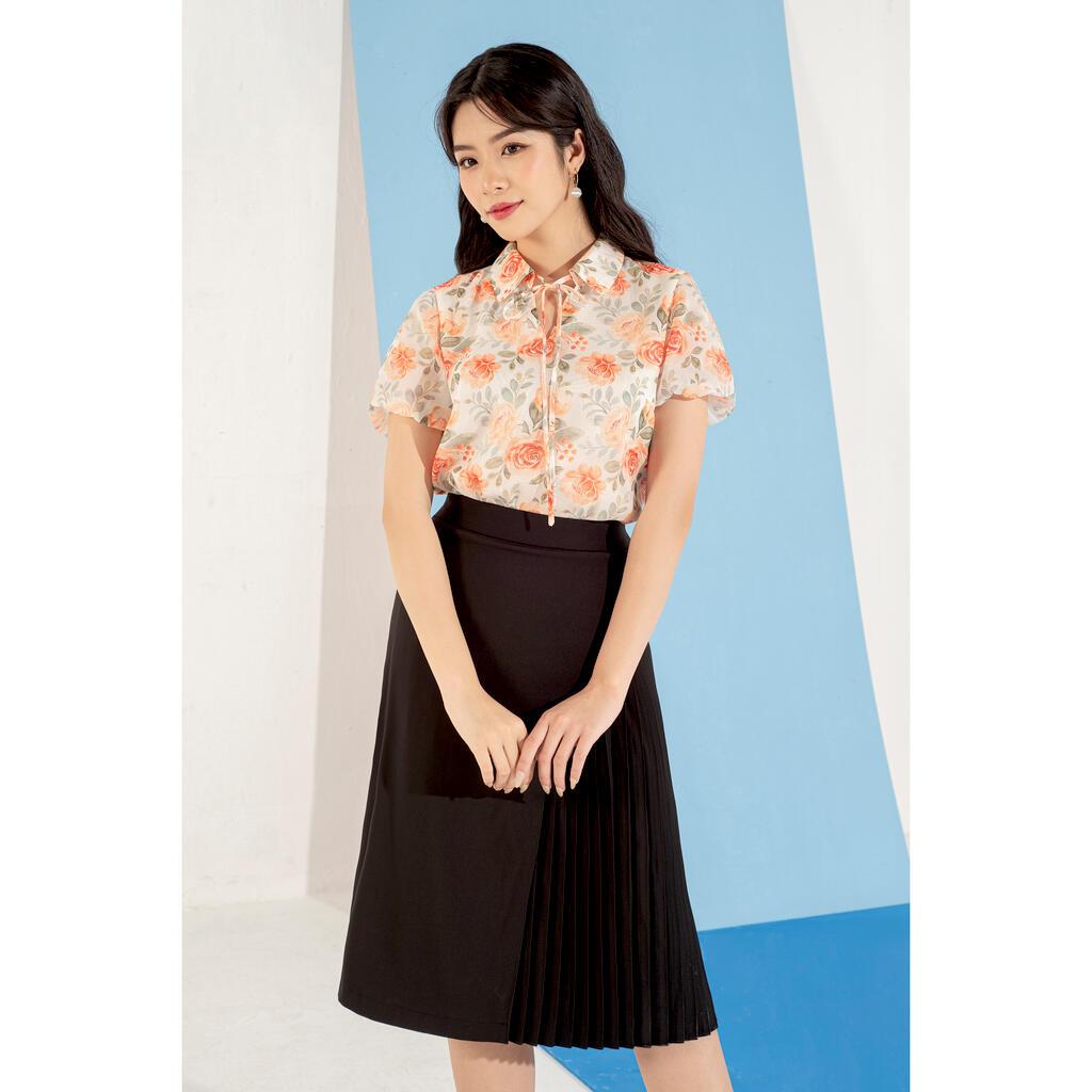 Juyp dáng xòe , dập ly trước, tà bong MMOutfit M-JU061221138